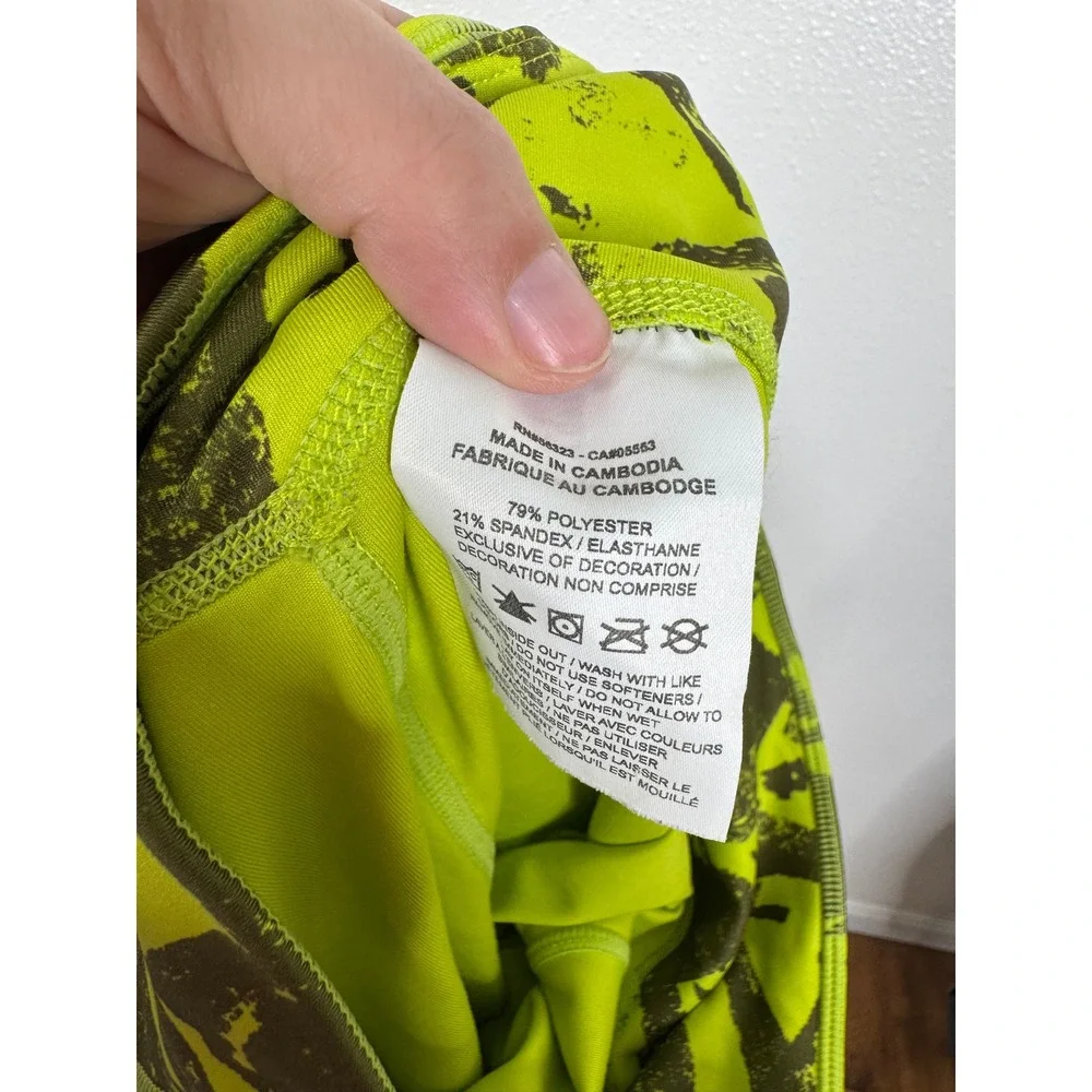 Nike Dri-FIT Womens High Waisted Biker Shorts Green Abstract Print DM7627-321